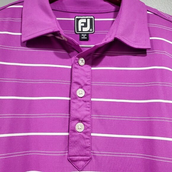 FootJoy Men's FJ Purple Golf Polo Shirt Collared Short-Sleeved Embroidered Sz XL - Picture 5 of 9